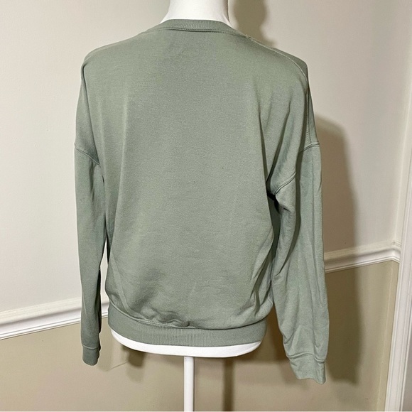 MTV Retro Olive Green Leopard Logo Sweatshirt, Sz S - Picture 3 of 9